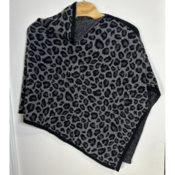Barefoot Dreams Leopard Print Poncho Cozychic Soft Warm Fuzzy One‎ Size - Picture 1 of 3